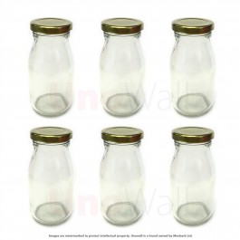 Unowall Glass Mini Milk Bottles (Gold Lids)