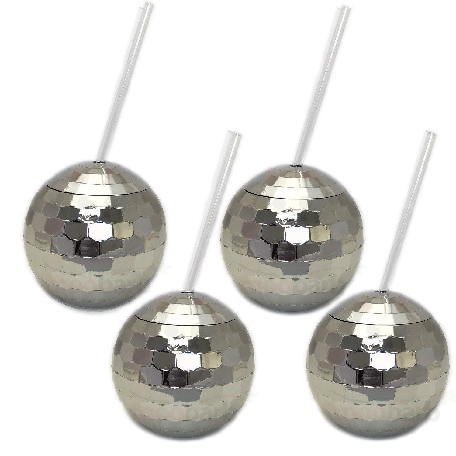 Silver Disco Drinking Ball Cups