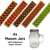 Mason Jars with Halloween Straws