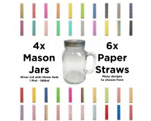 Unowall Glass Mason Jars (with Lids & Straws)