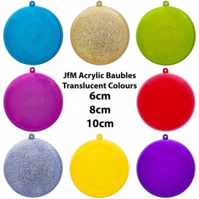 JfM Coloured Transluent Acrylic Baubles